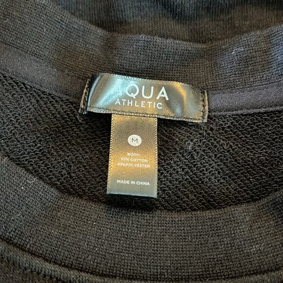 Aqua Crewneck Scalloped Edge Waist Athleisure Sweatshirt NEW Size Medium - Picture 6 of 7